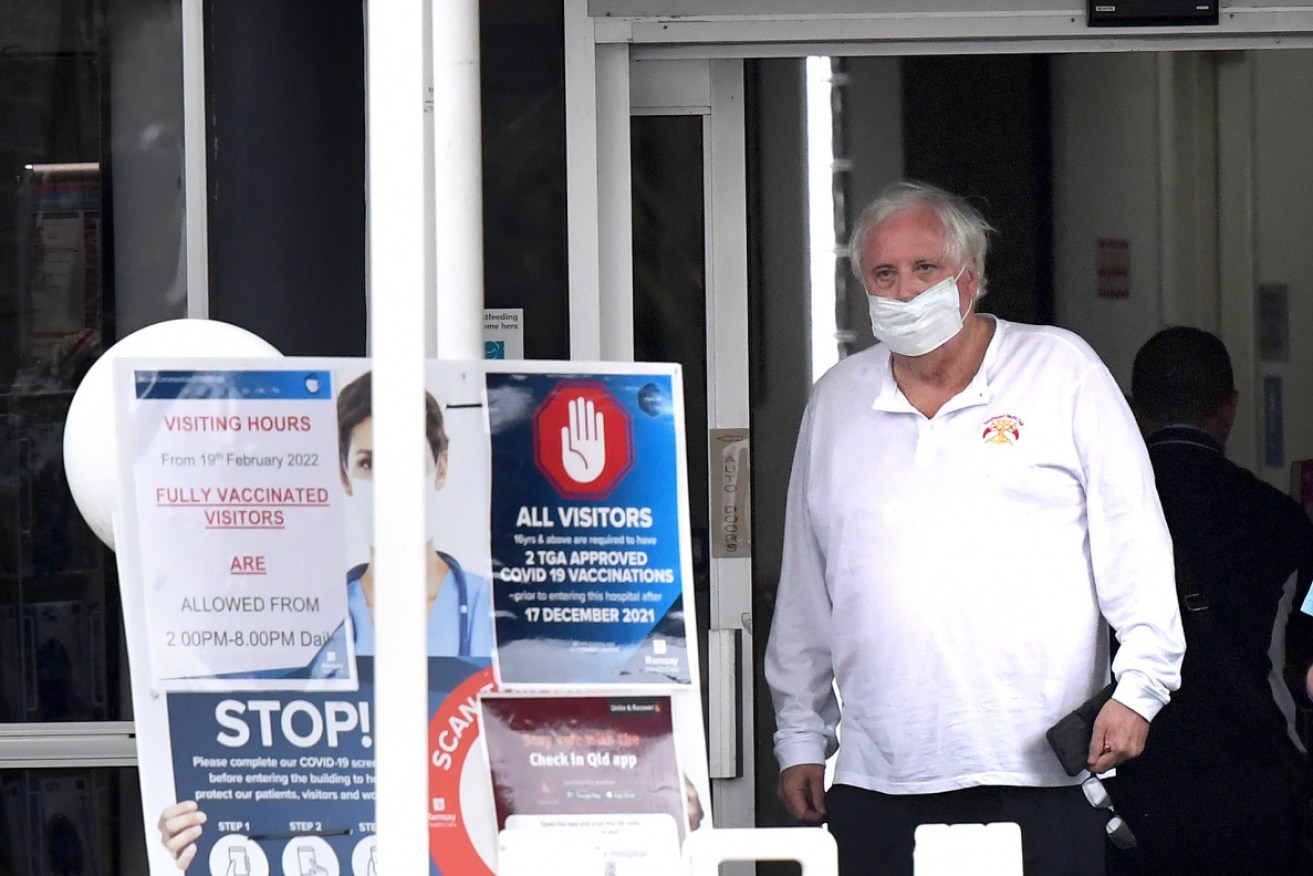 Clive Palmer has left the hospital where he was earlier taken by ambulance for a COVID-19 test.
