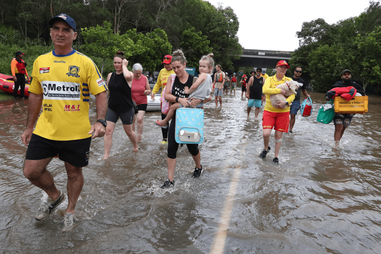 In Chinderah, northern NSW, residents were forced to evacuate to higher ground.