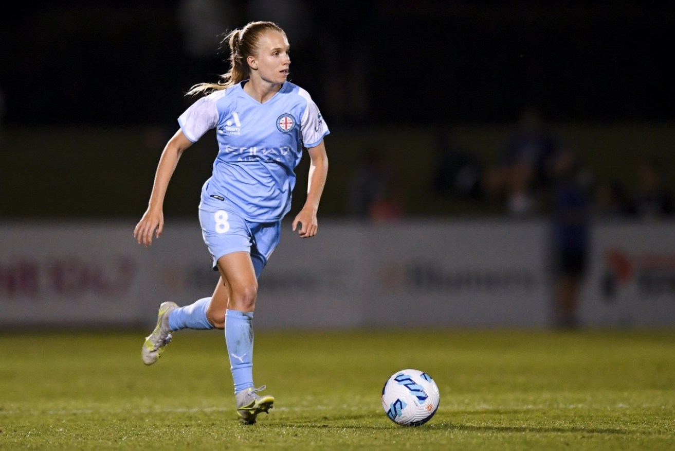 Kaitlyn Torpey opened the scoring for Melbourne City in its 2-0 ALW win over the Newcastle Jets.