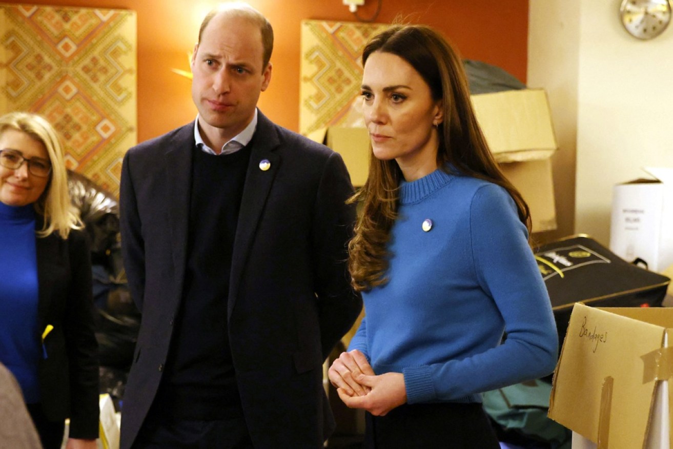 Prince William and Kate Middleton at the Ukraine cultural centre on Thursday.