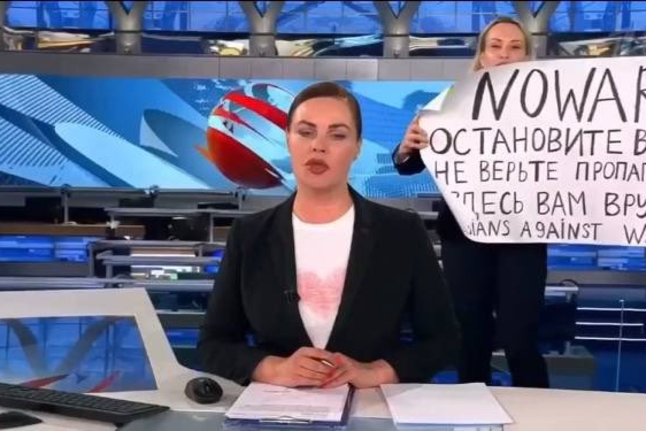 The UN has come out in support of an anti-war protester on Russian TV. 