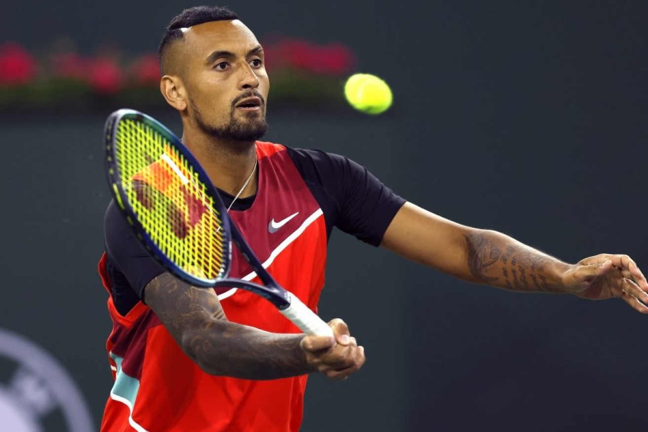 Nick Kyrgios is through to the last 16 of the BNP Parabas Open after beating No.8 seed Casper Ruud.