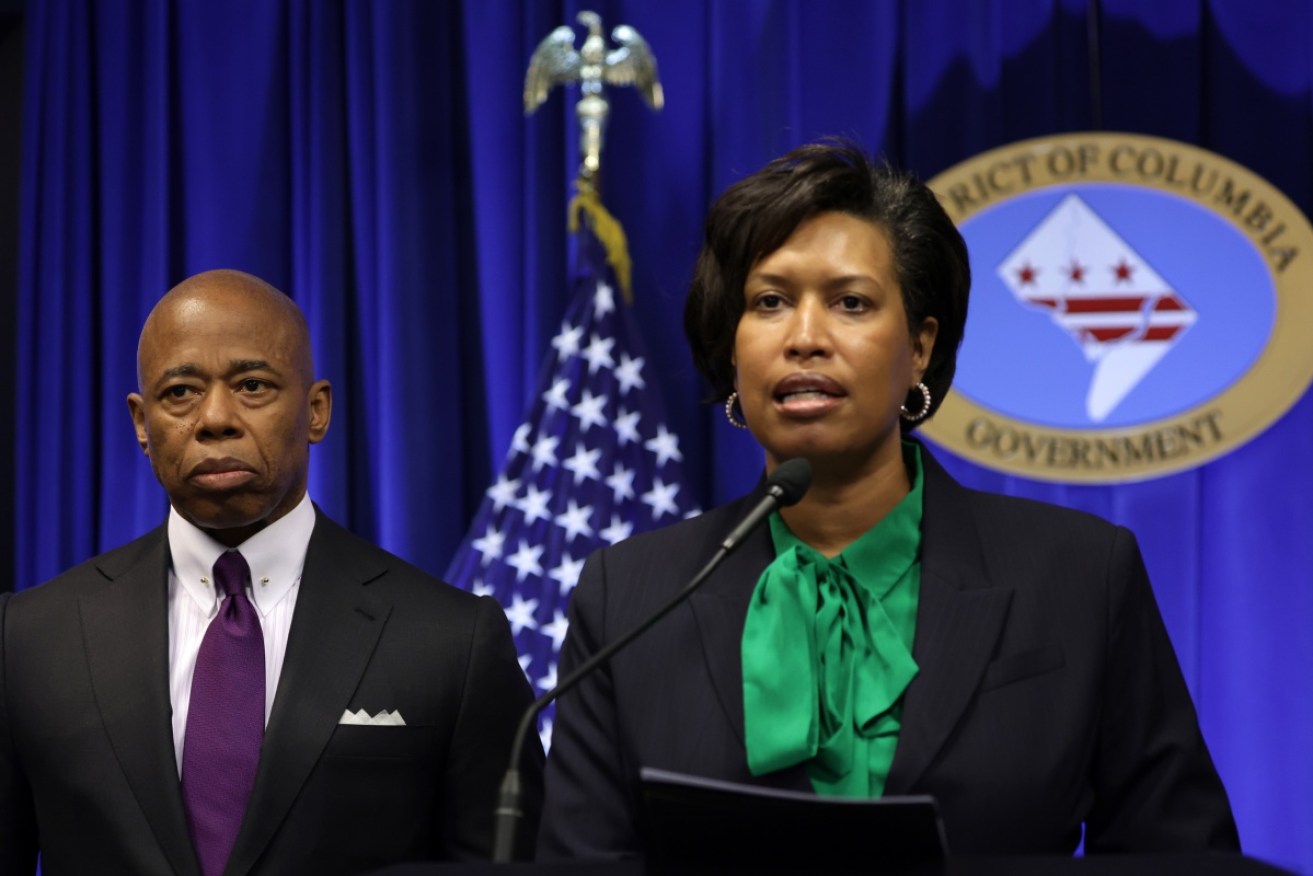 Washington Mayor Muriel Bowser speaks about the search for a gunman targeting homeless men.