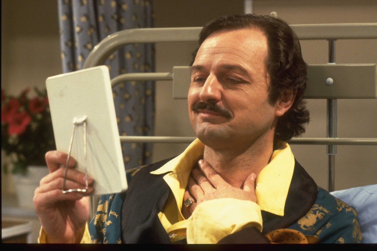 Peter Bowles in character as Archie Glover in sitcom <i>Only When I Laugh</i>, circa 1979.