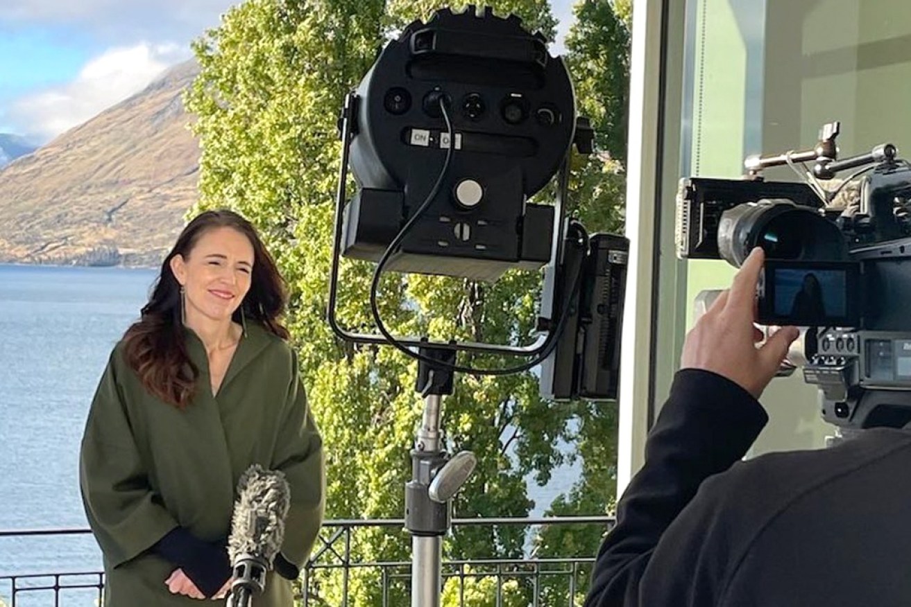 Jacinda Ardern launched her bid to lure Australians across the Tasman, with Queenstown as a backdrop.