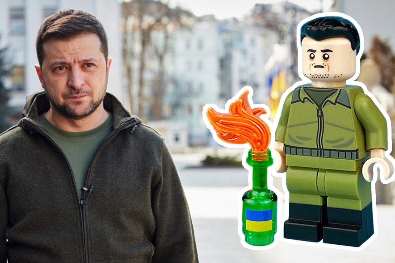 Citizen Brick said Zelensky as a "heroic figure" inspired them to create the minifig'.