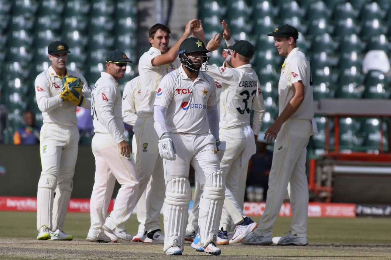 Pat Cummins’ dismissal of Imam ul-Haq was Australia's only wicket on day two of the third Test.