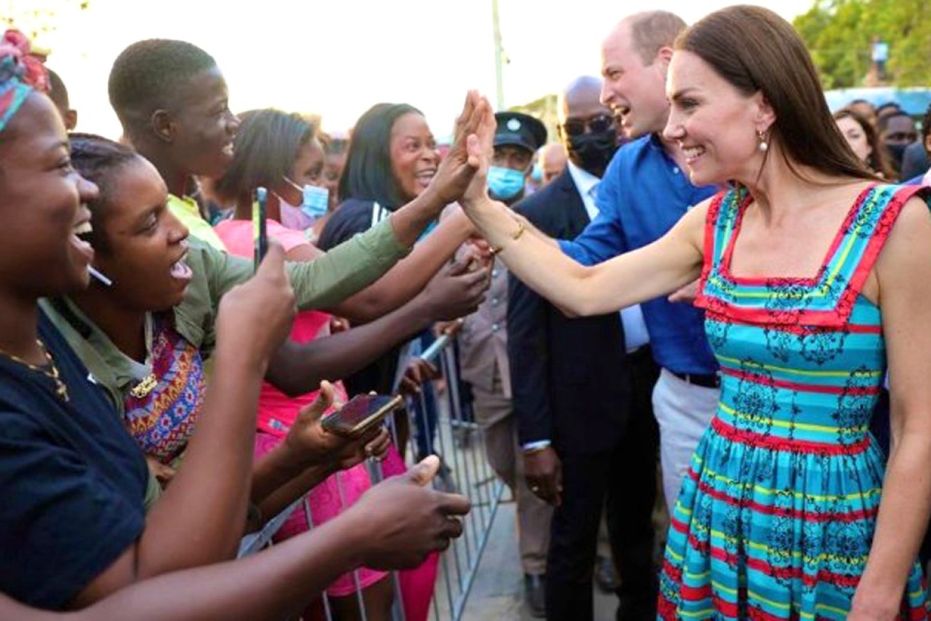 Kate and William meet locals in Jamaica in March during a trip that hit more than a few bumps. <i>Photo: Twitter</i>