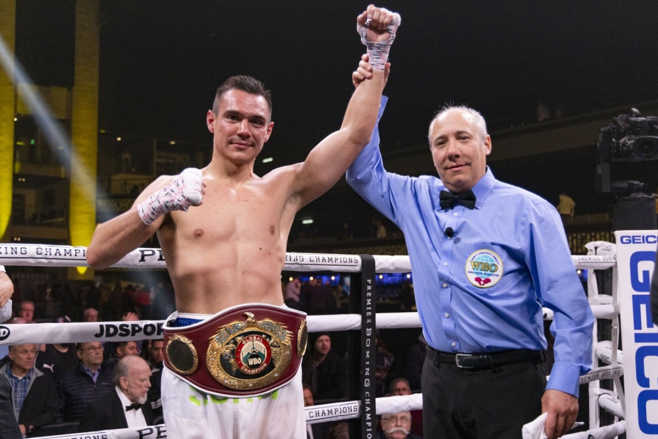 Tim Tszyu clocked up a convincing victory over Terrell Gausha in his first US bout.