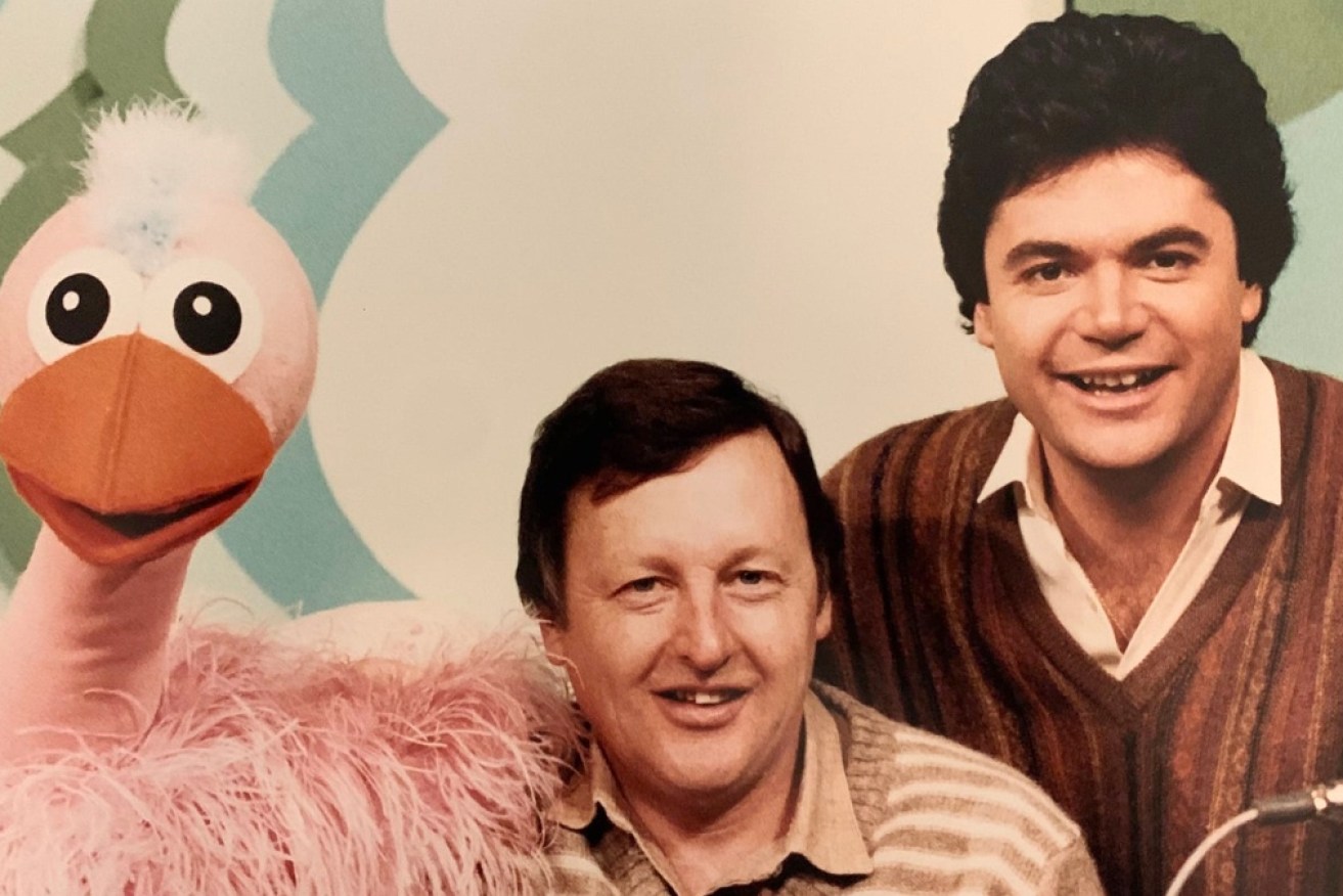 Somers (right) with Carroll and Ossie Ostrich.