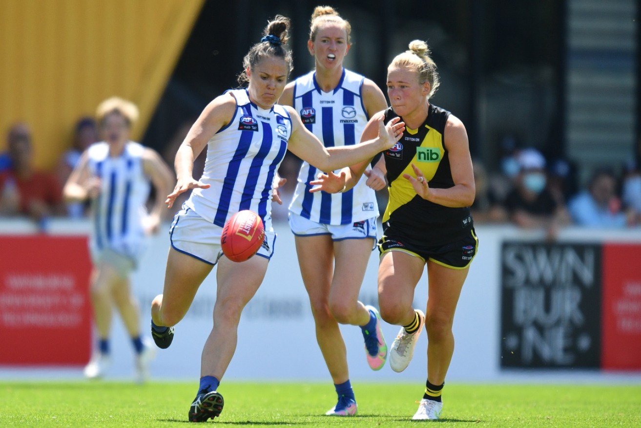 North Melbourne's Emma Kearney is the first AFLW player to be named an All-Australian in all six seasons. 
