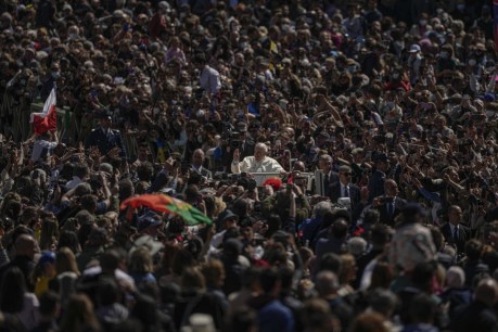 Pope Francis leads crowds in outdoor Easter mass in St Peter’s Square