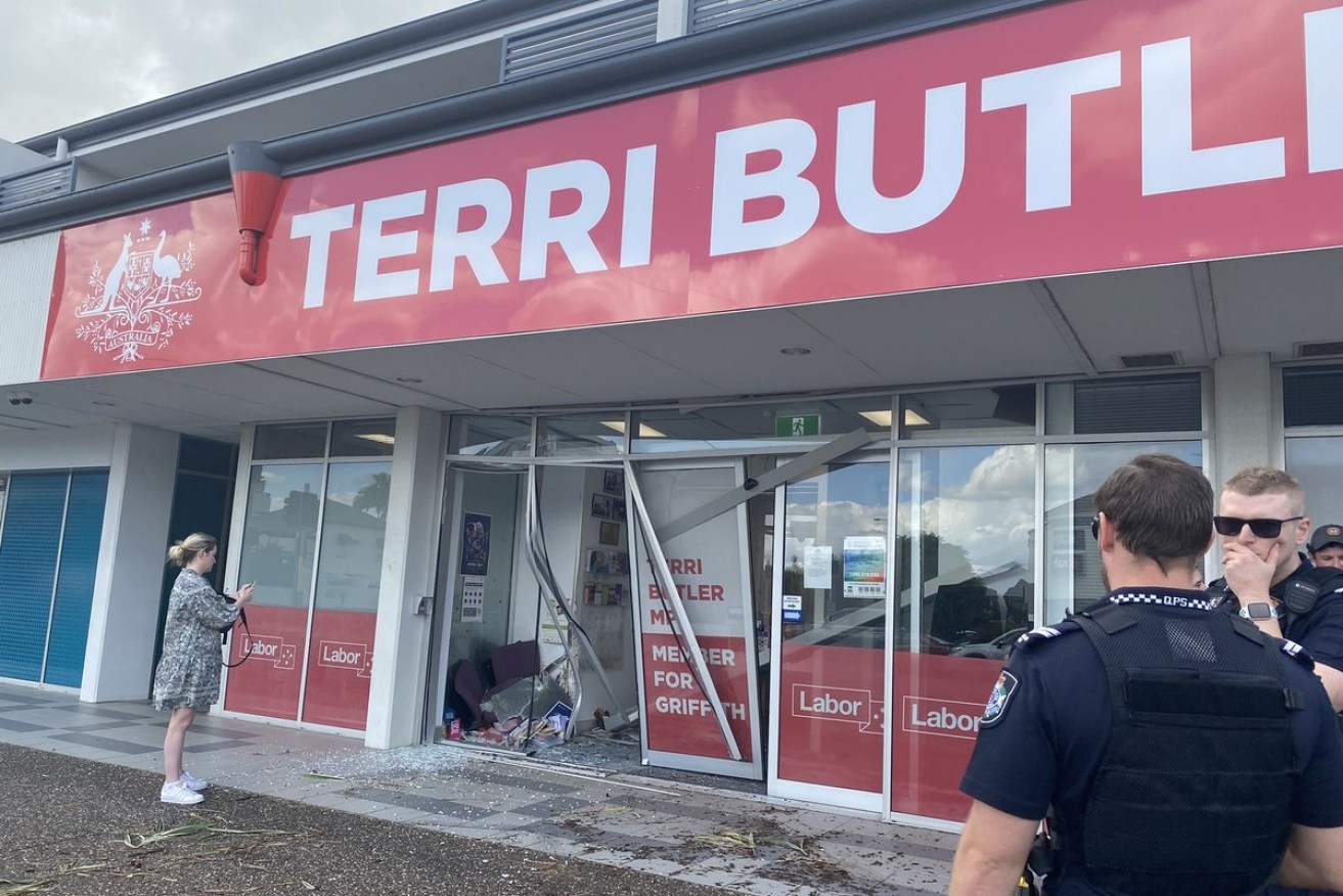 A vehicle has ploughed into the Brisbane office of federal Labor MP Terri Butler.