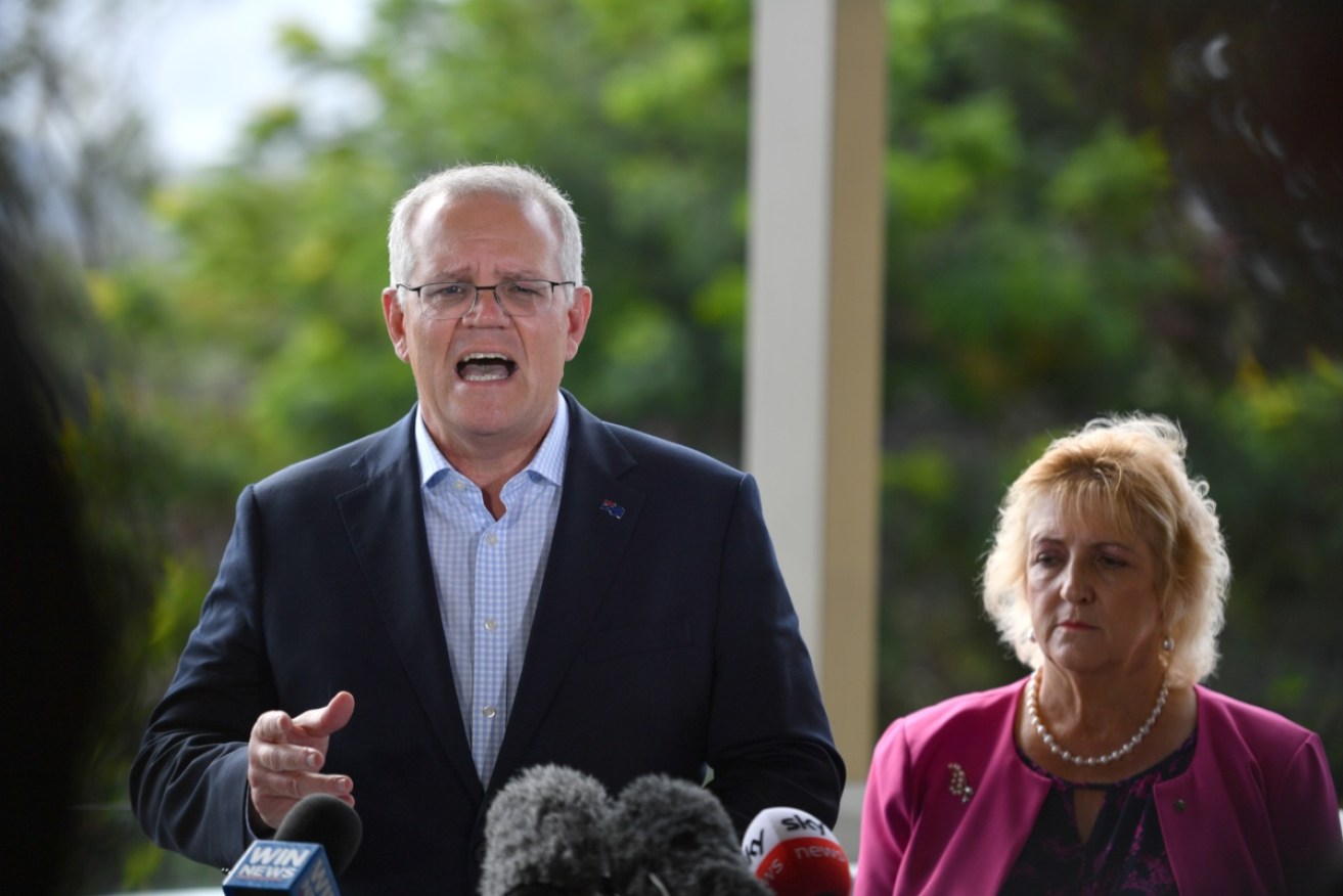 Scott Morrison and Nationals MP Michelle Landry in Rockhampton on Wednesday.
