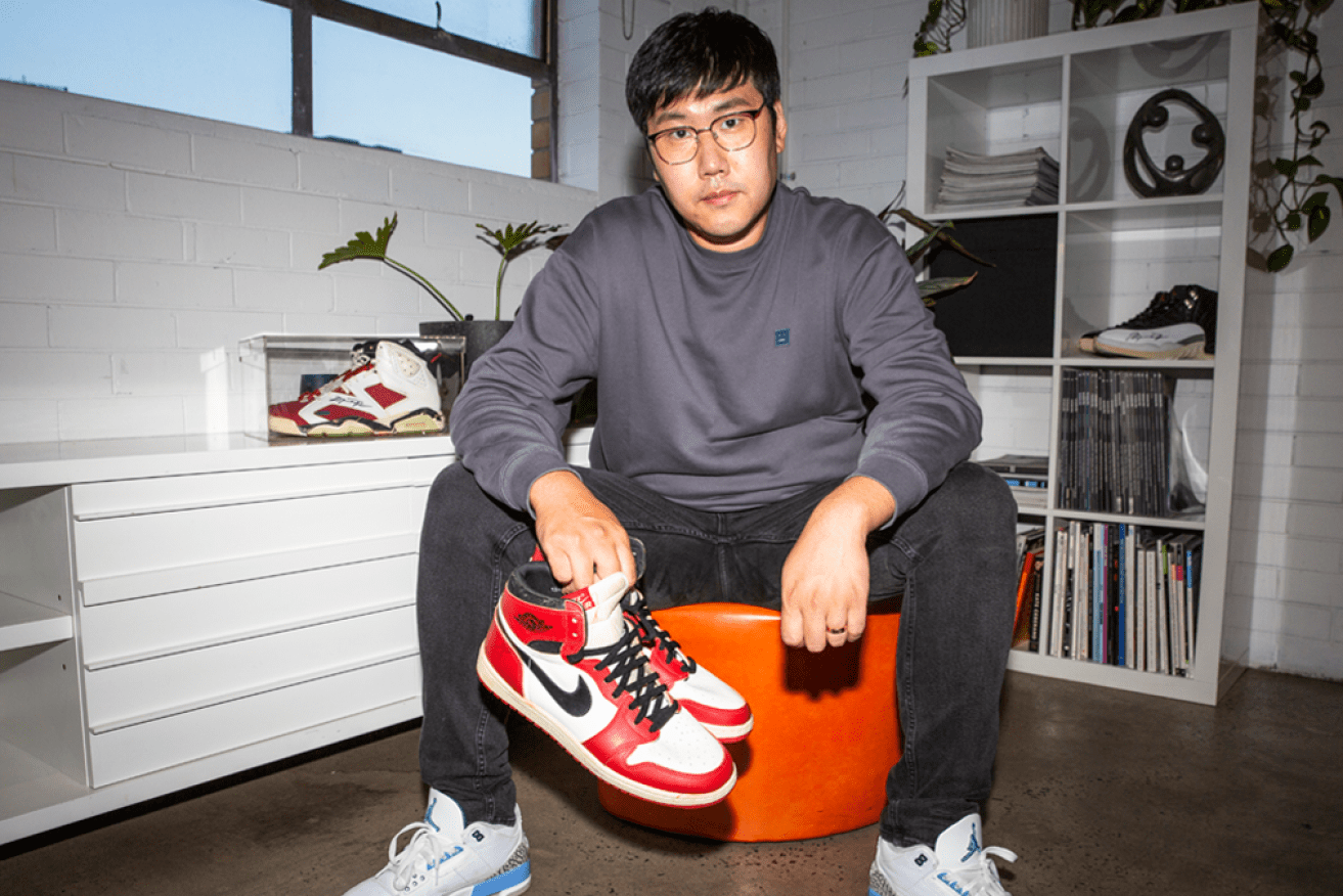 Michael Fan has about 700 pairs of rare sneakers and basketball shoes in his collection.