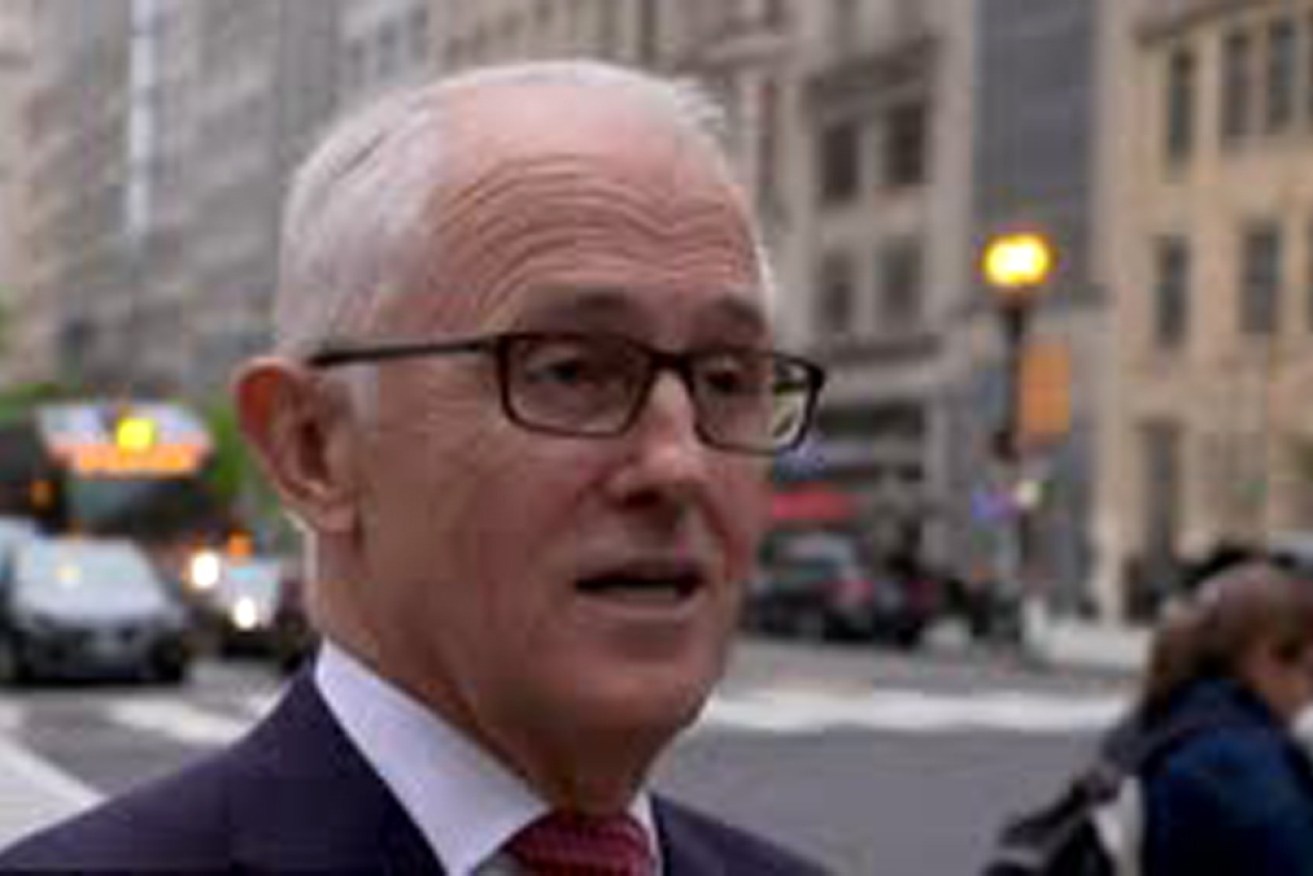 Mr Turnbull in Washington on Friday, where he gave his speech.