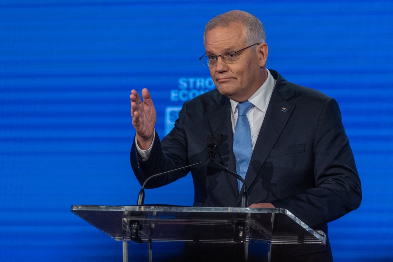 Prime Minister Scott Morrison speaks at Sunday’s Liberal Party election campaign launch in Brisbane.