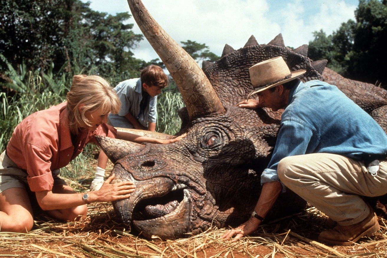 Laura Dern and Sam Neill in 1993's <i>Jurassic Park</i>.