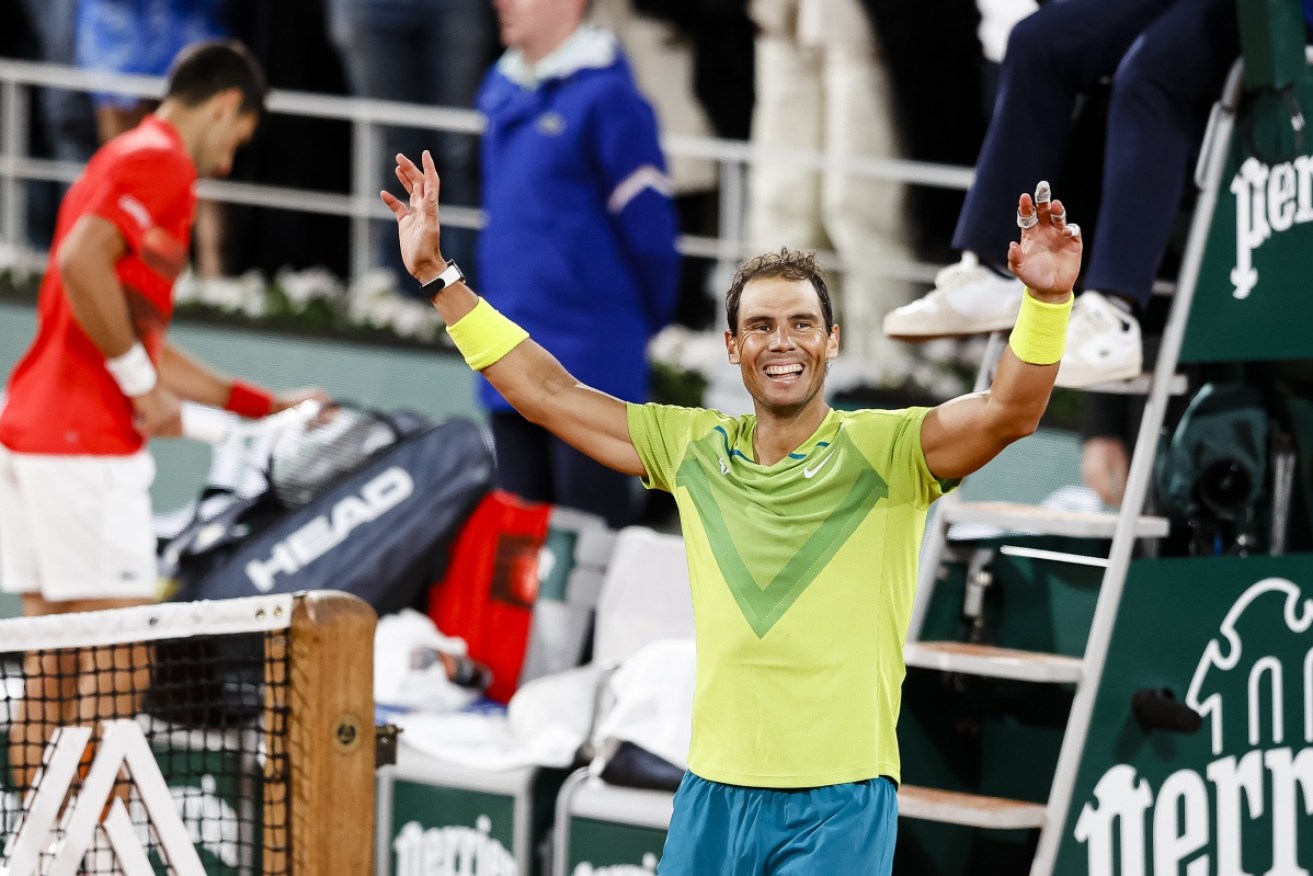 Rafael Nadal's four-set win over Novak Djokovic keeps him on track for a 14th French Open title.