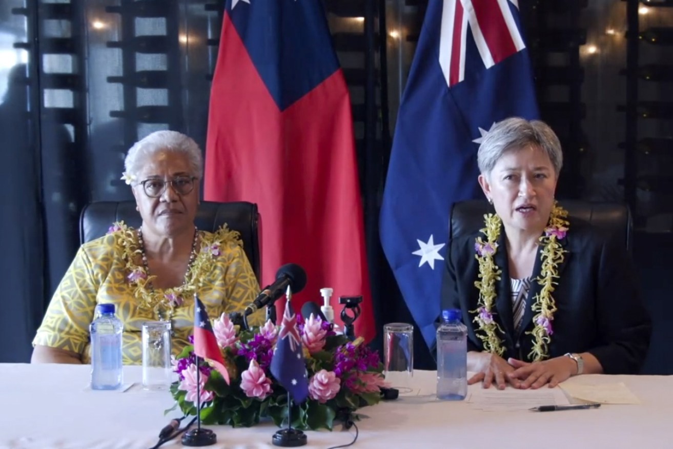 Foreign Minister Penny Wong is continuing on to Tonga after meeting Samoa's leaders