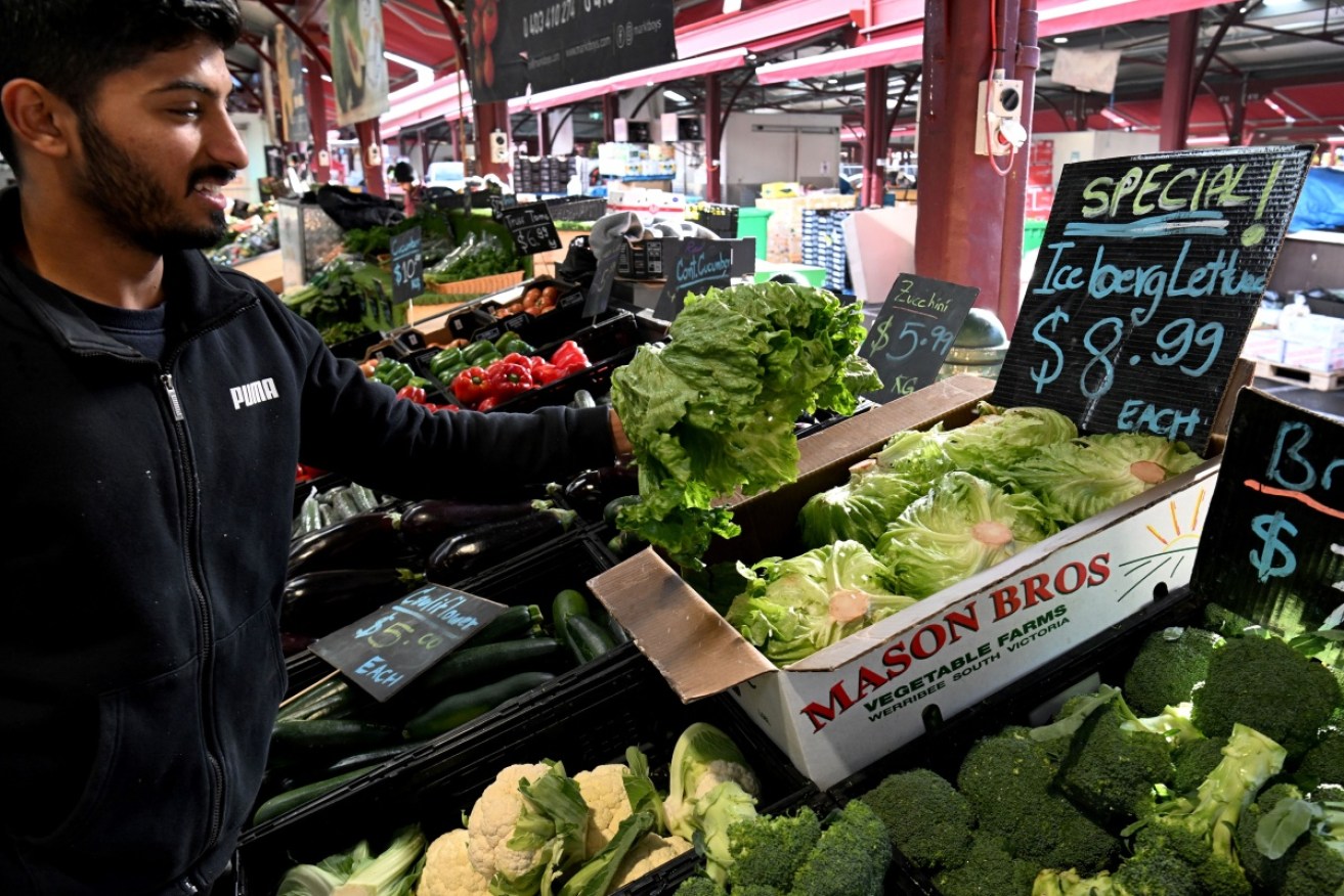 Syed Hyder, from a stall at Melbourne's Queen Victoria Market, where lettuces were $9 this week.
