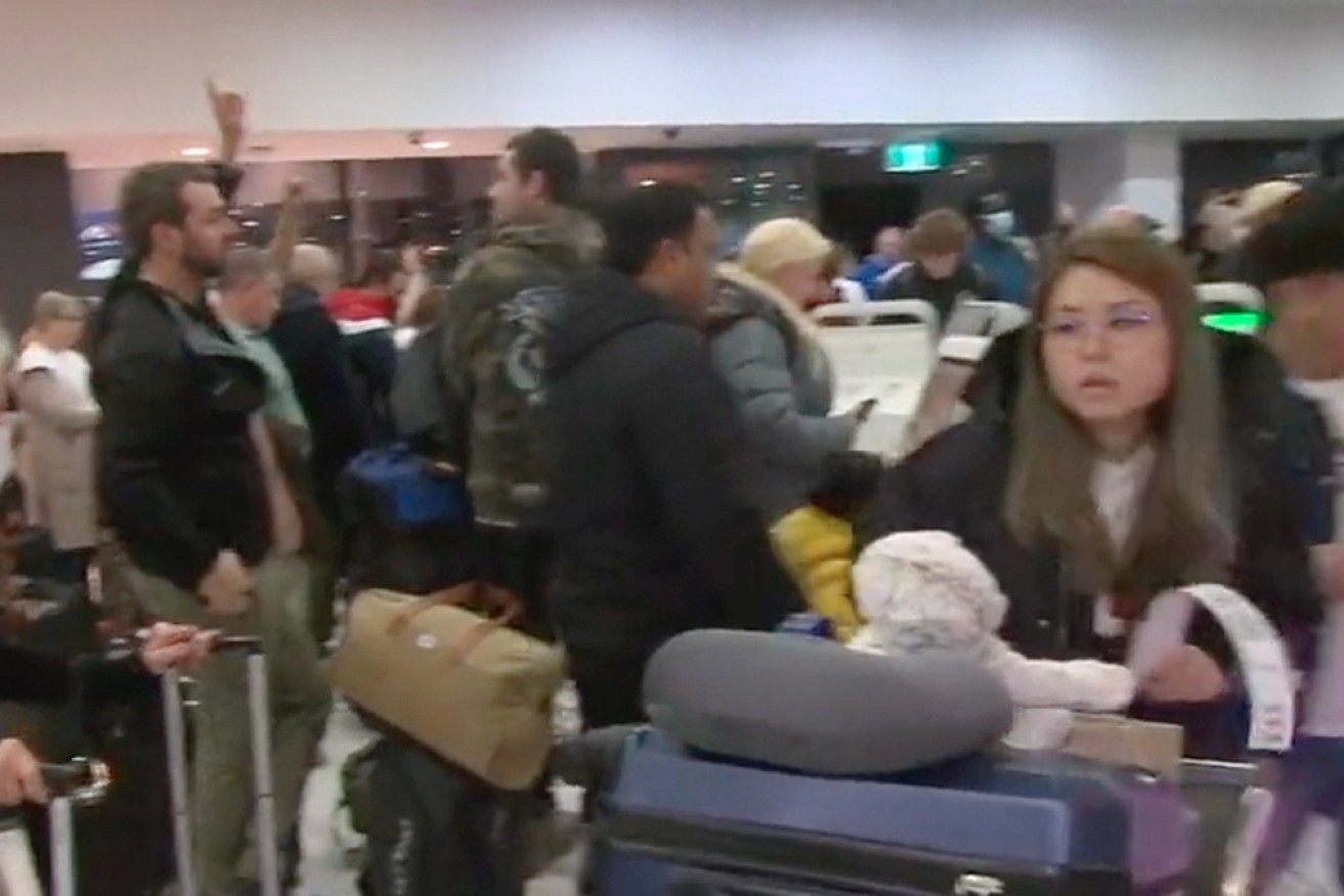 There were queues again at Melbourne Airport on Friday.