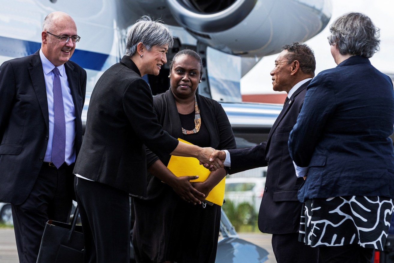 Penny Wong arrives in the Solomons last week - her third visit to the Pacific since taking over as Foreign Minister.
