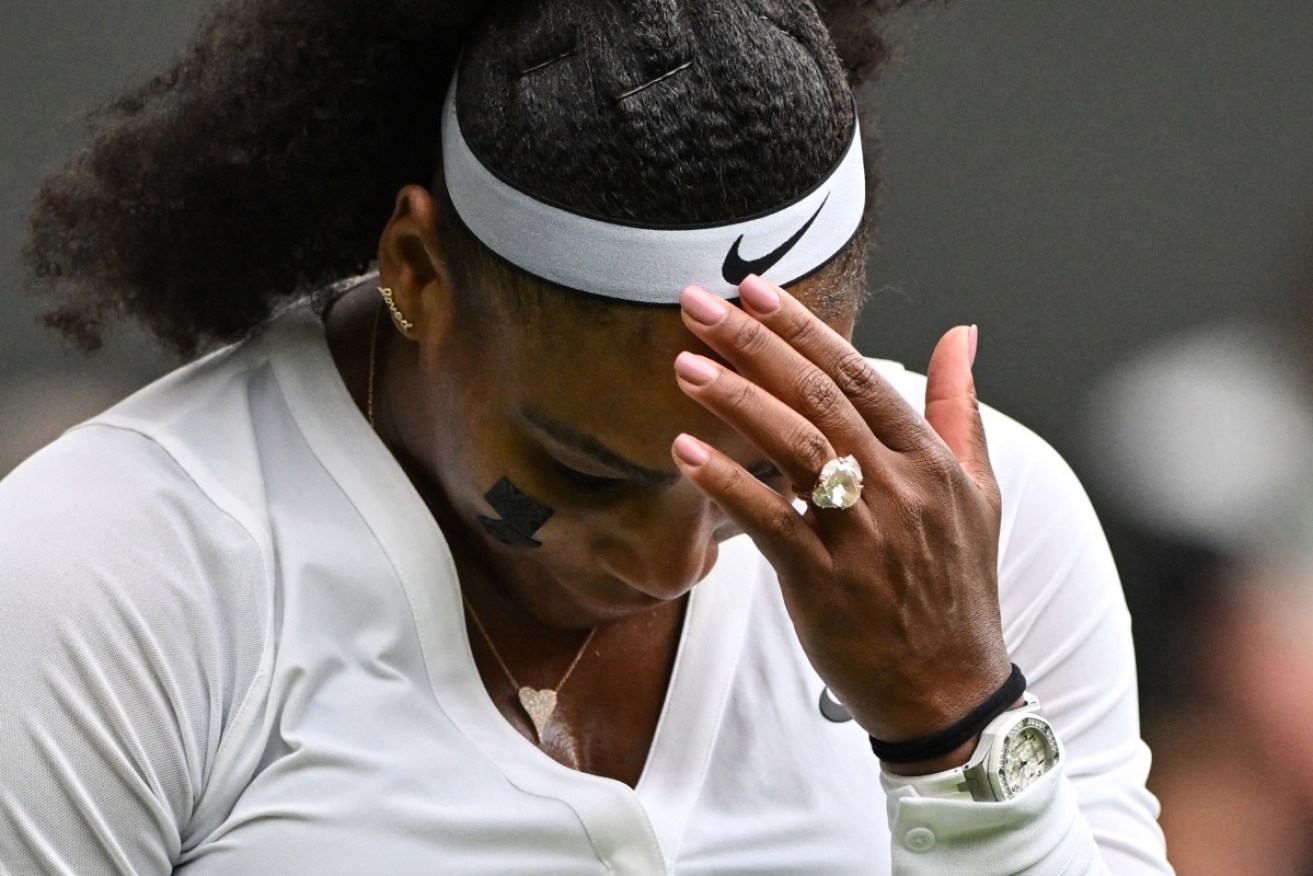 Seven-time champ Serena Williams has been knocked out in the first round at Wimbledon.