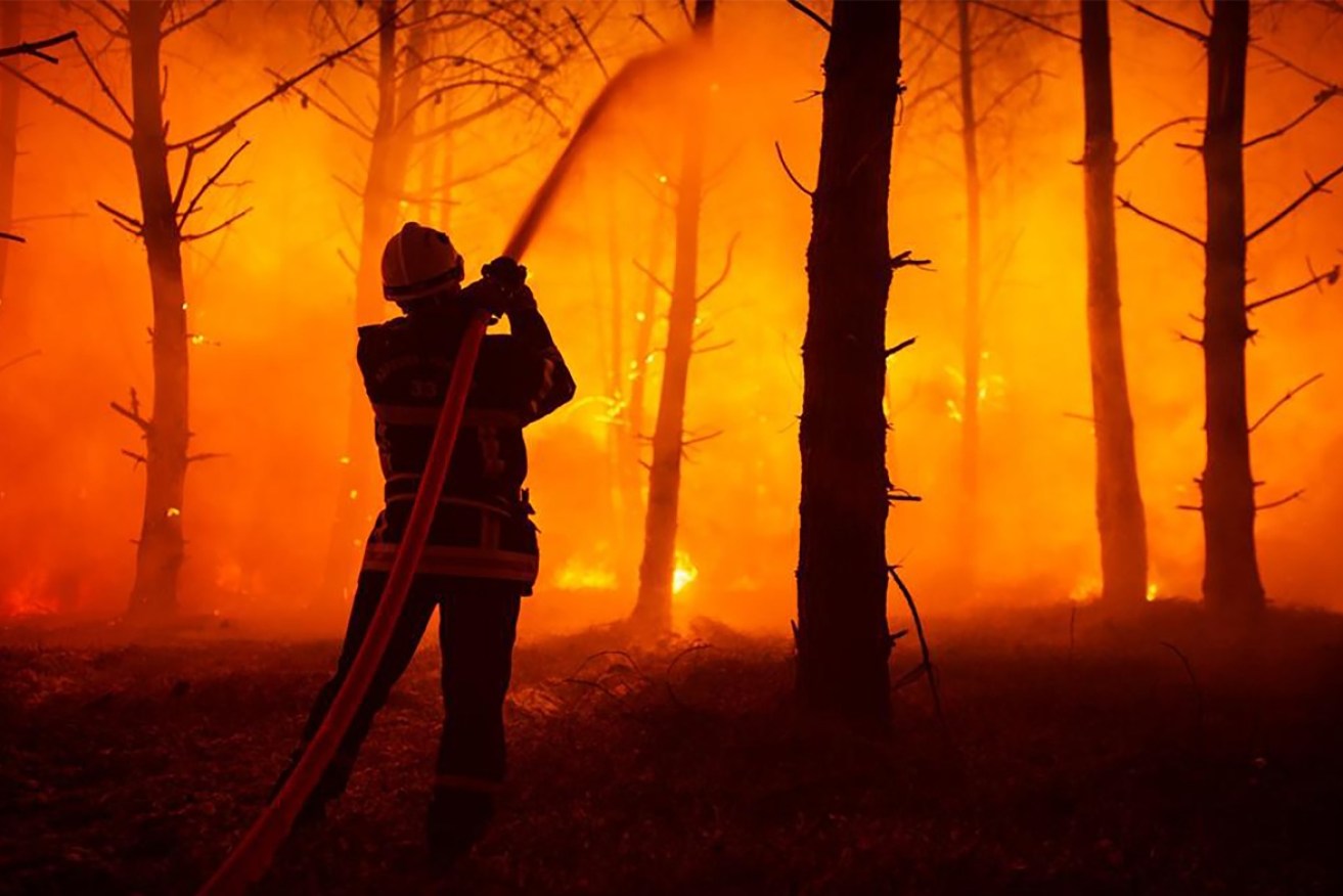 Fires like this French inferno are scorching the planet with unprecedented frequency and ferocity. Photo: AP