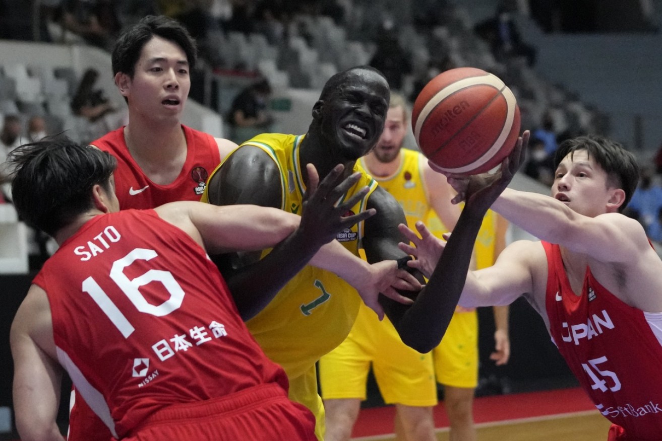 Australia's Thon Maker was in hot form as the Boomers downed Japan at the FIBA Asia Cup. 