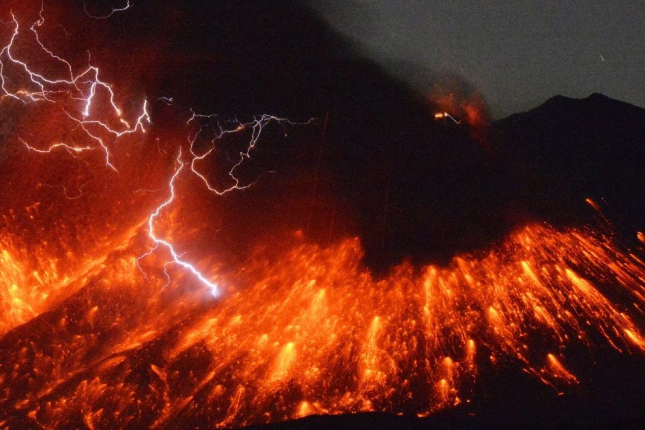 Sakurajima, on the island of Kyushu, is one of Japan's most active volcanoes.