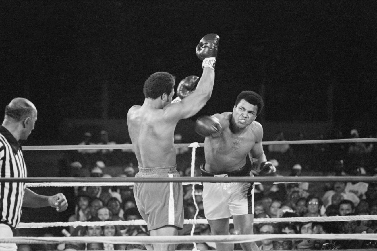 Muhammad Ali's title belt from his legendary fight with George Foreman has sold for $A8.91 million.