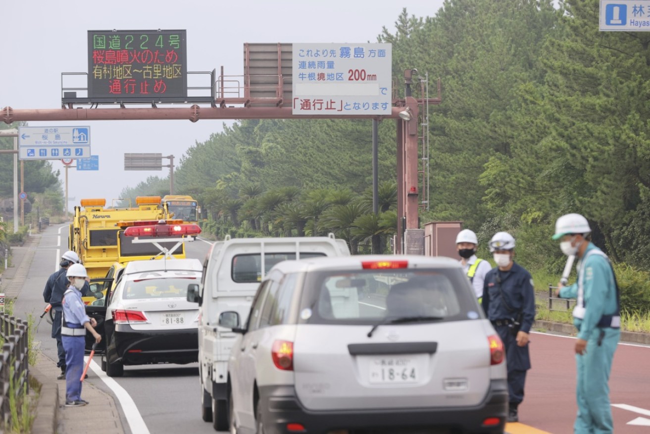 Residents are fleeing in the wake of the eruption of Sakurajima volcano in Kyushu, Japan.