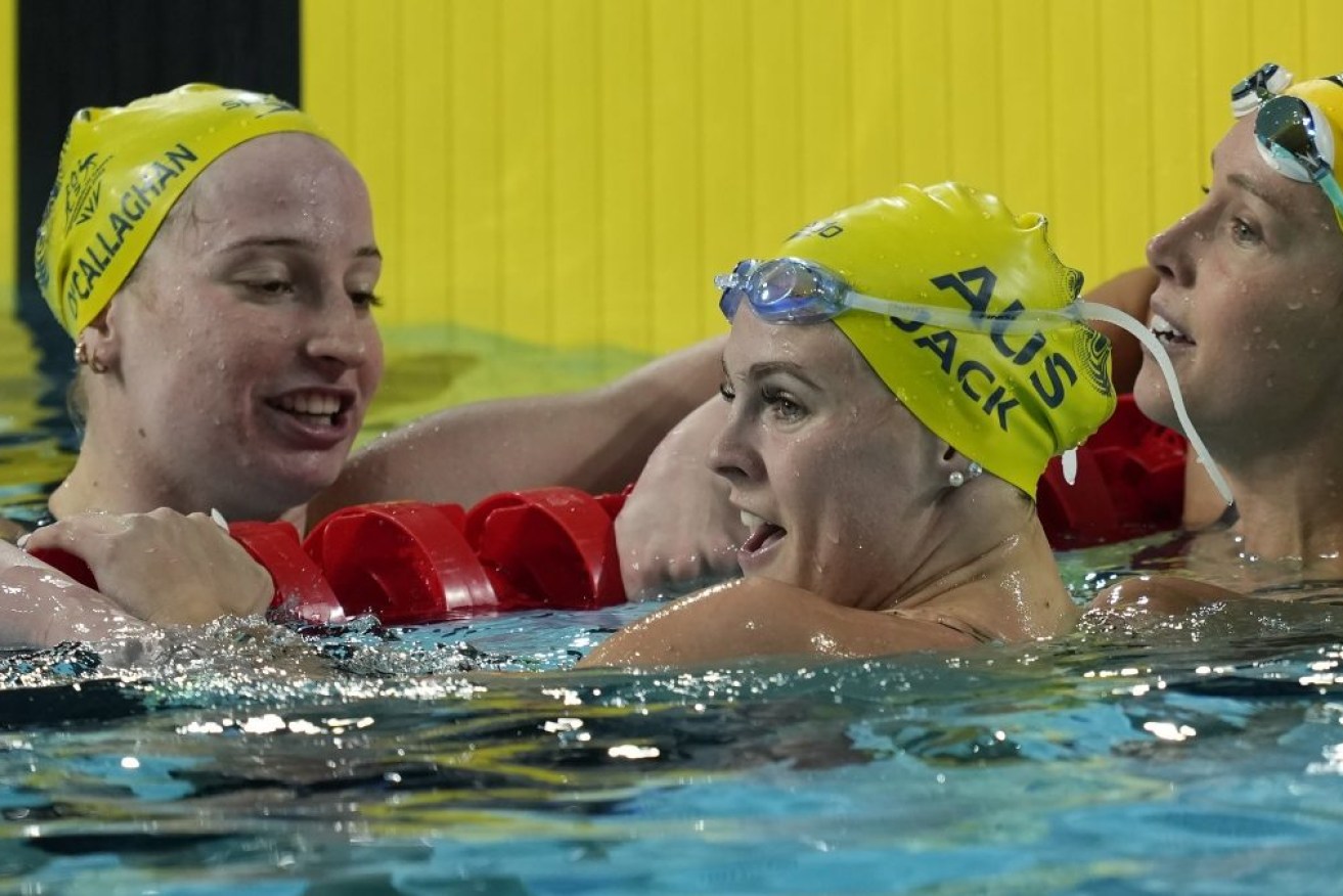 It was an all-Australian podium after the 100-metre freestyle. 
