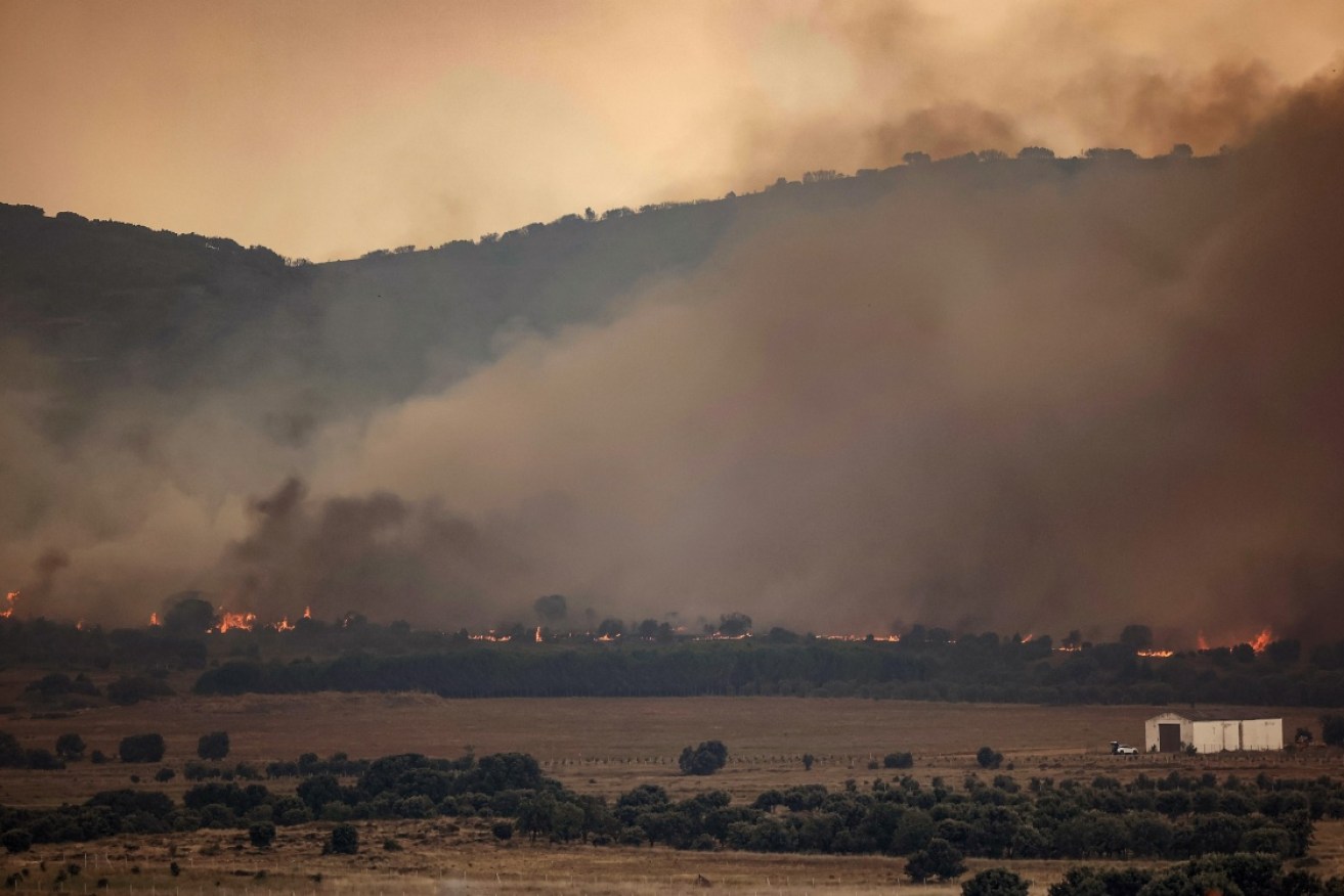 Train passengers were confronted by fire in Spain’s Valencia region.