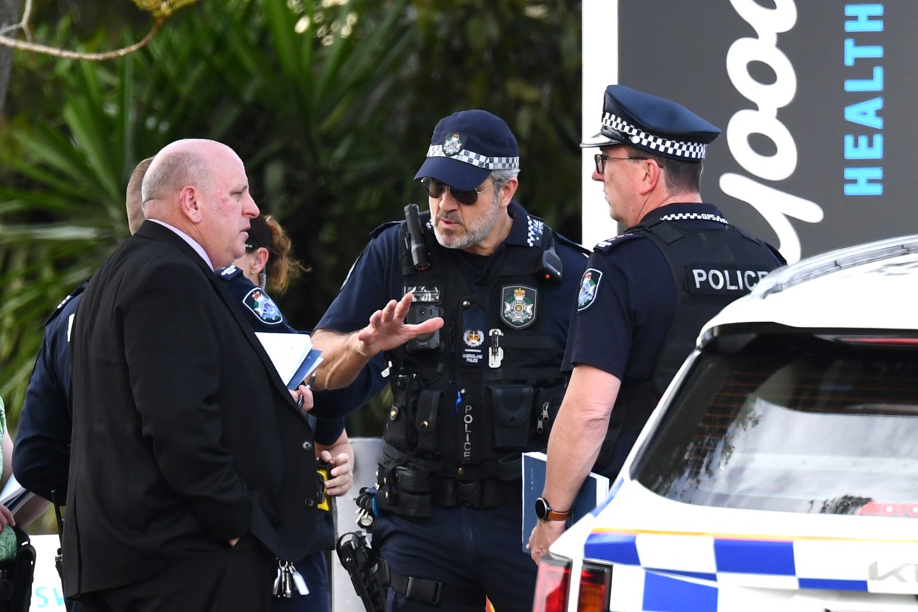 Police are hunting four men after the stabbing death of a 23-year-old man in Brisbane.