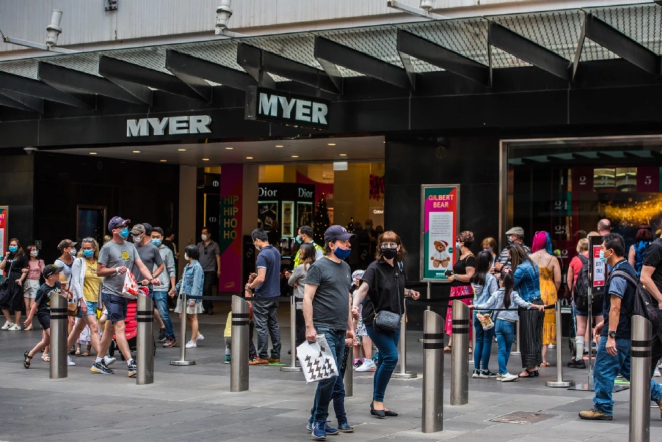 Department store group Myer has announced a half-yearly 24 per cent jump in sales.