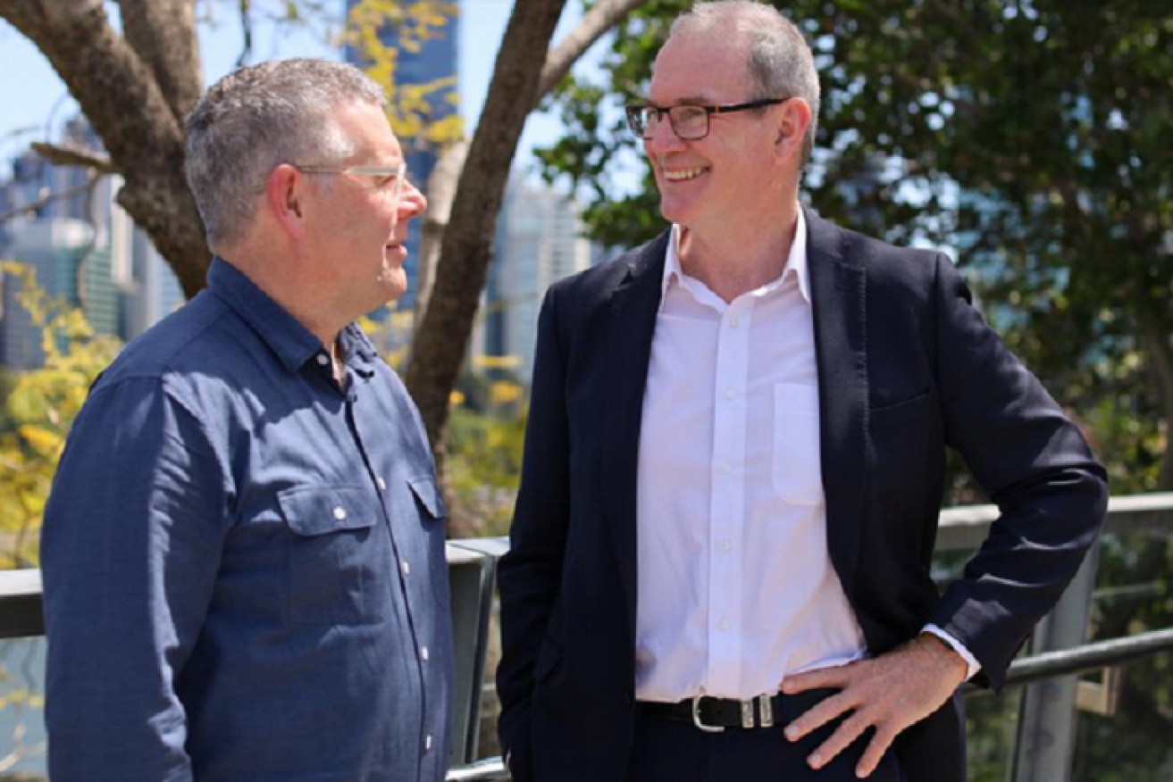 Emergency Management Minister Murray Watt (l) welcomes Brendan Moon to his national role. <i>Photo: Commonwealth</i>