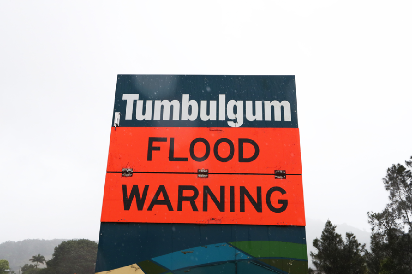 After months of rain and flooding, Tumbulgum is once again watching the Tweed River break its banks. <i>Photo: AAP</i>