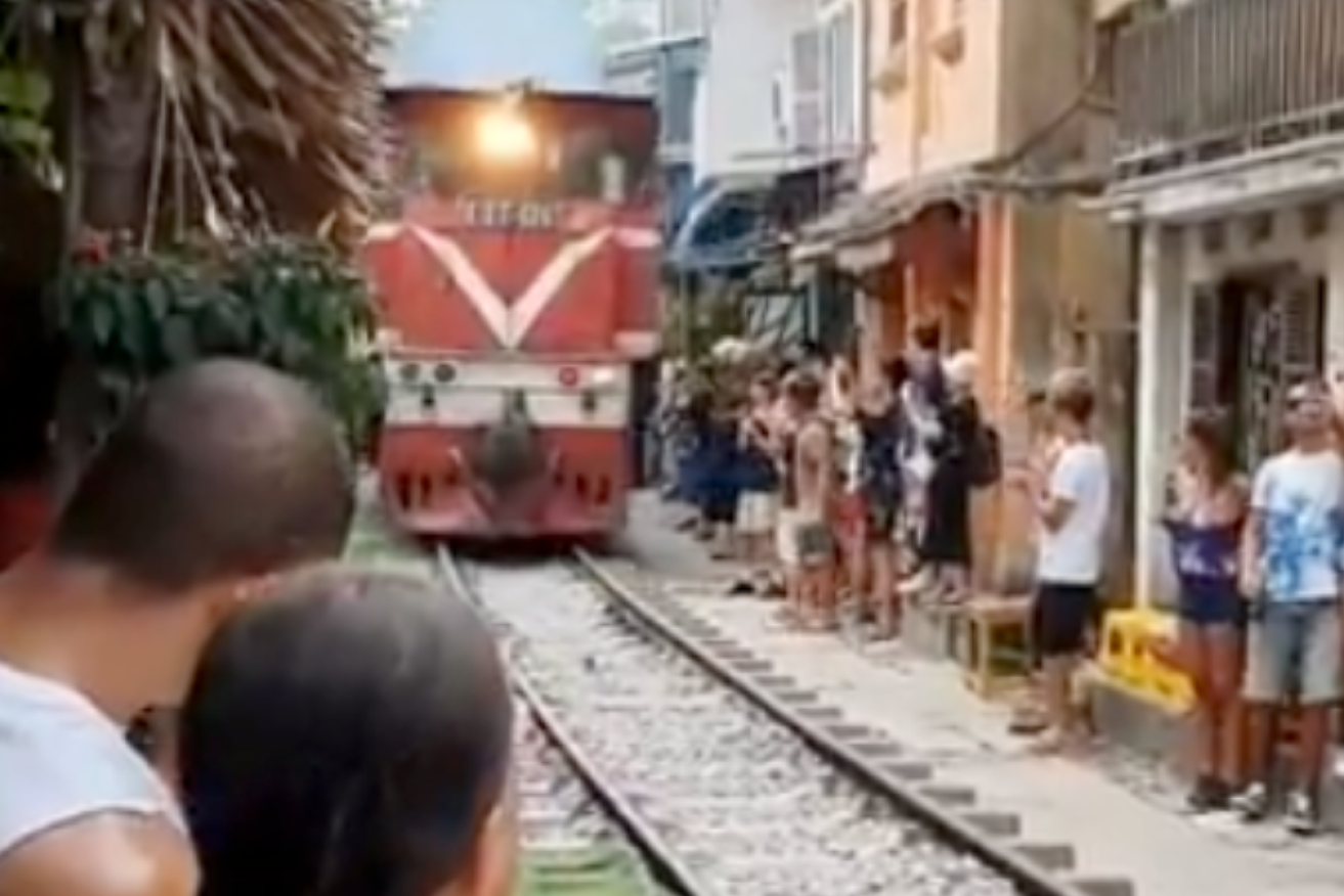 Trains run through this popular social media landmark twice a day on weekdays.