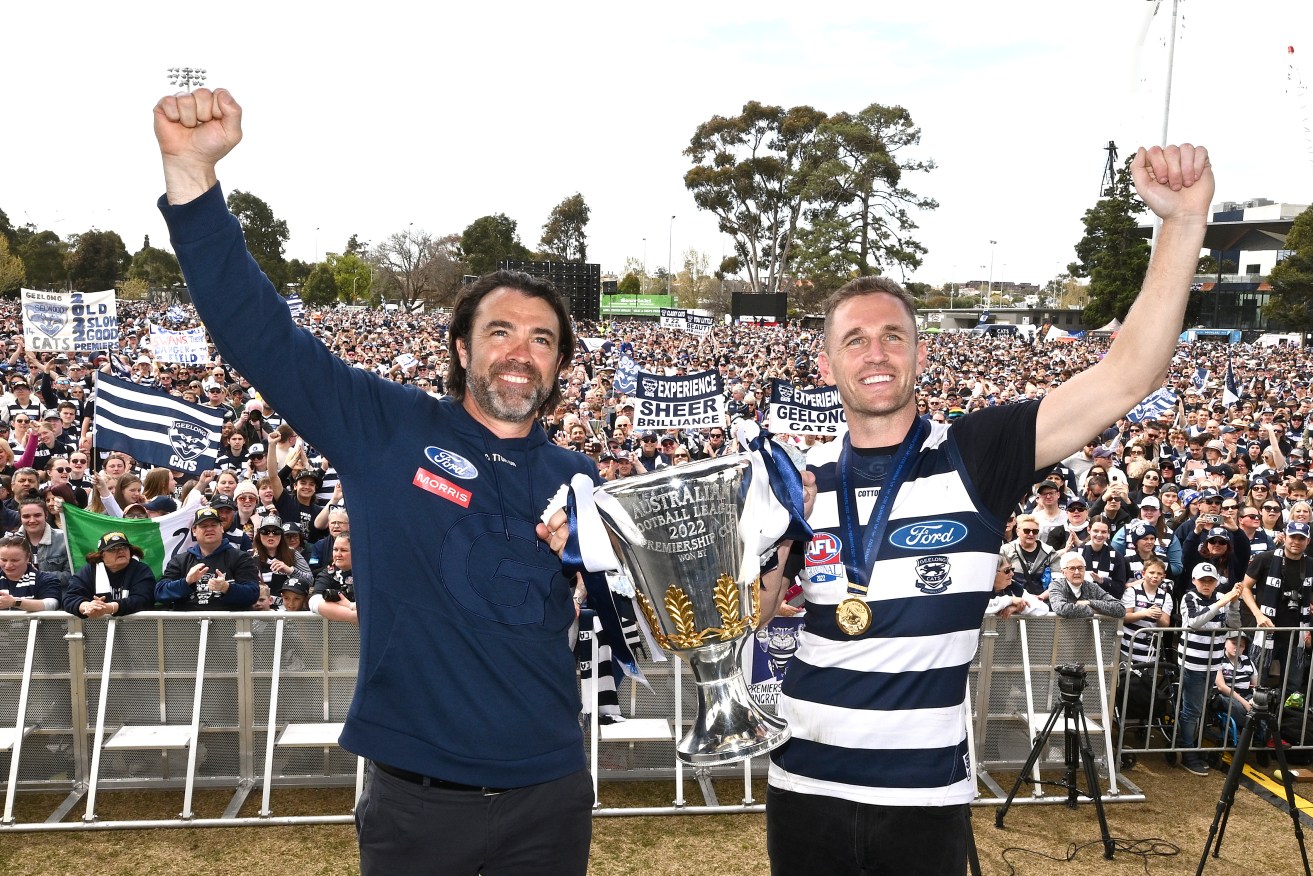 Chris Scott, with Joel Selwood, was ready to quit as Geelong coach if his players weren't prepared to back him.