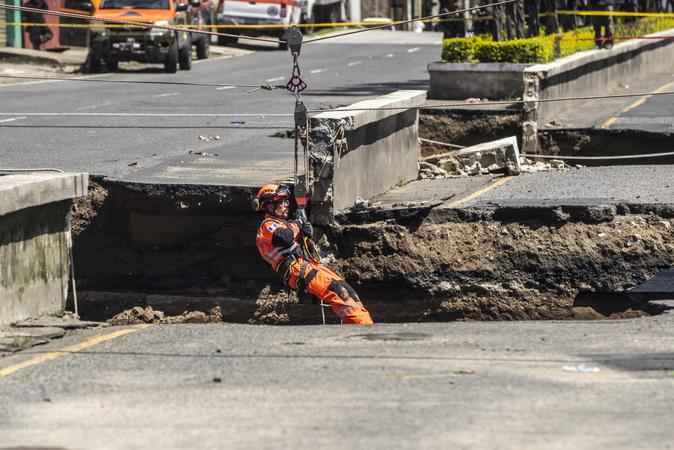 Rescuers are still searching the sinkhole that opened up in a Guatemala city.