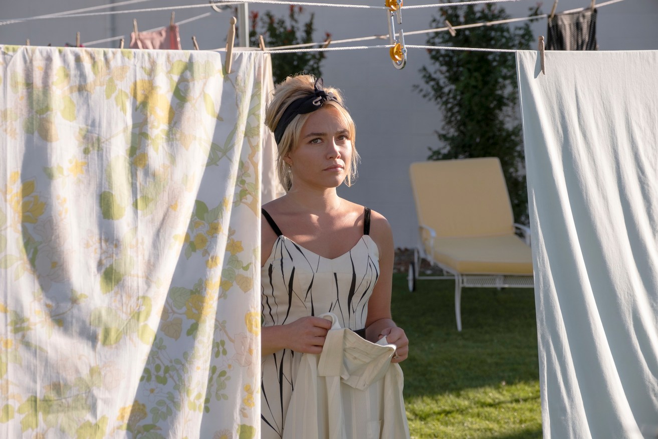 This image released by Warner Bros. Entertainment shows Florence Pugh in a scene from <I>Don't Worry Darling</I>. 