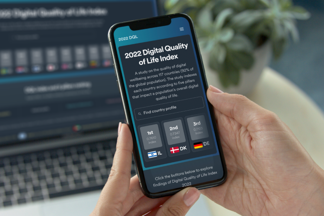 Australia lags New Zealand on the latest global 'digital quality of life' index.