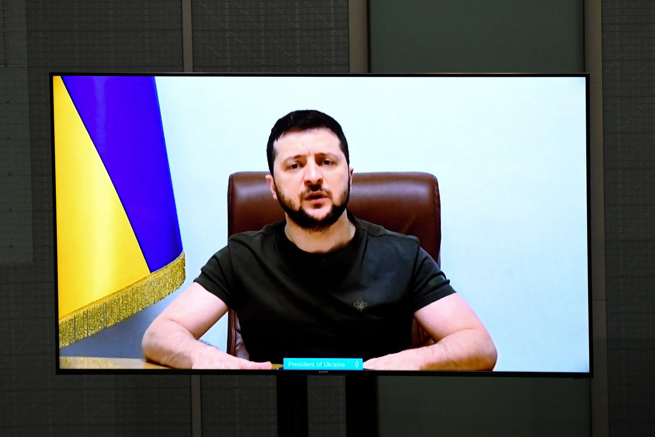 Volodymyr Zelensky has urged Australia to use its influence to help secure a key vote at the UN.