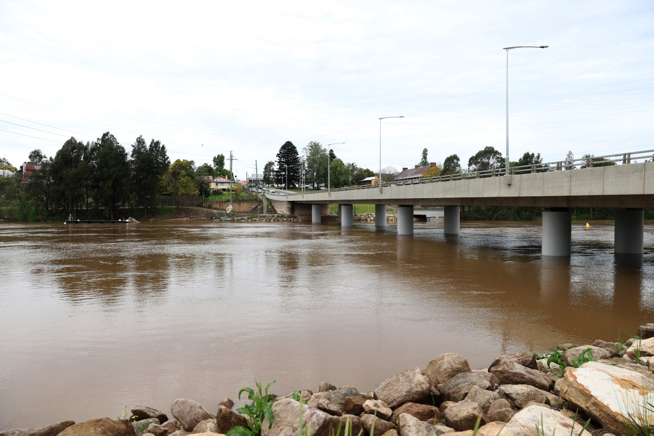 The Hawkesbury River at Windsor Bridge in Sydney as the water keeps on rising. <i>Photo: AAP</i>