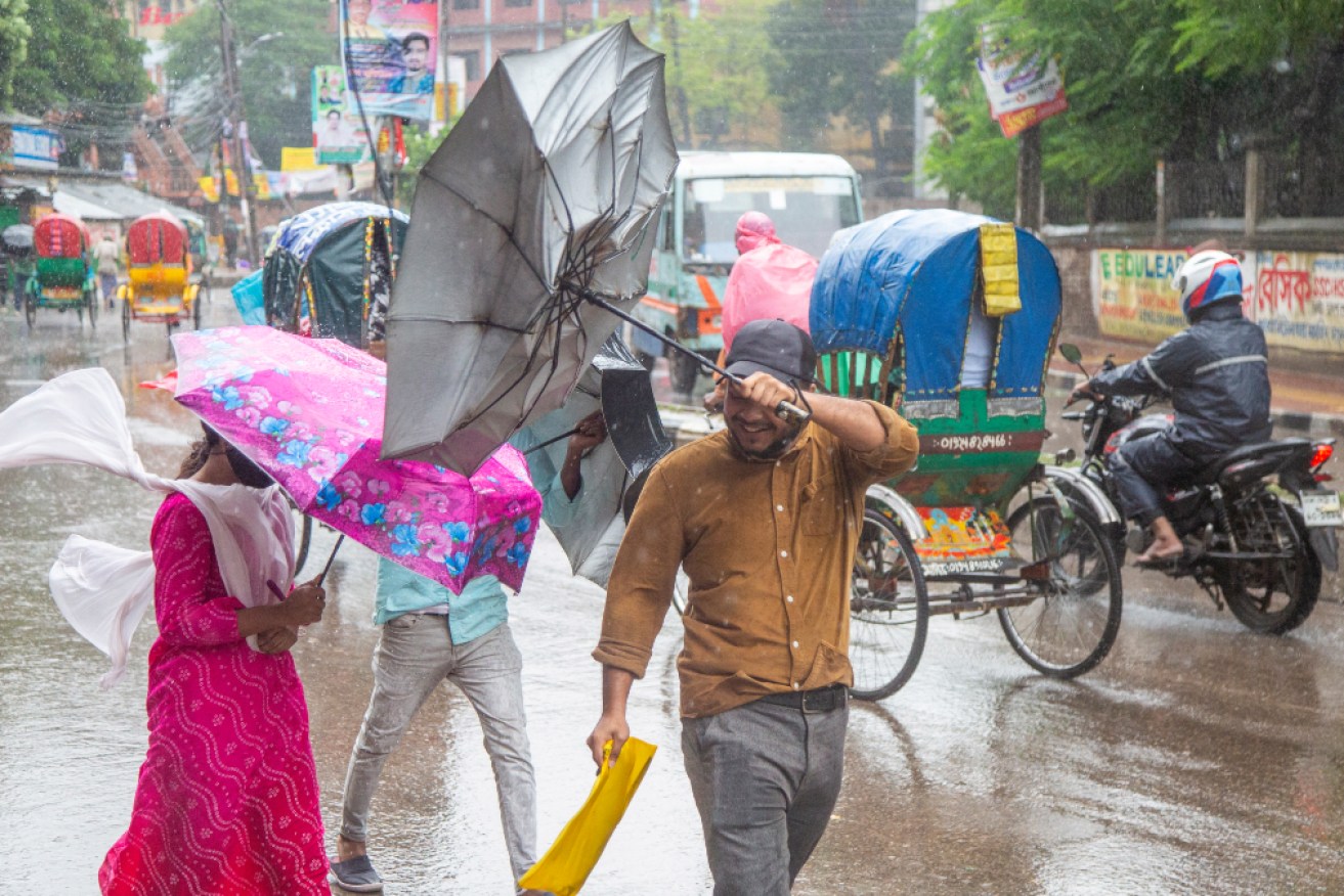Wet and windy conditions are battering Bangladesh courtesy of Cyclone Sitrang.