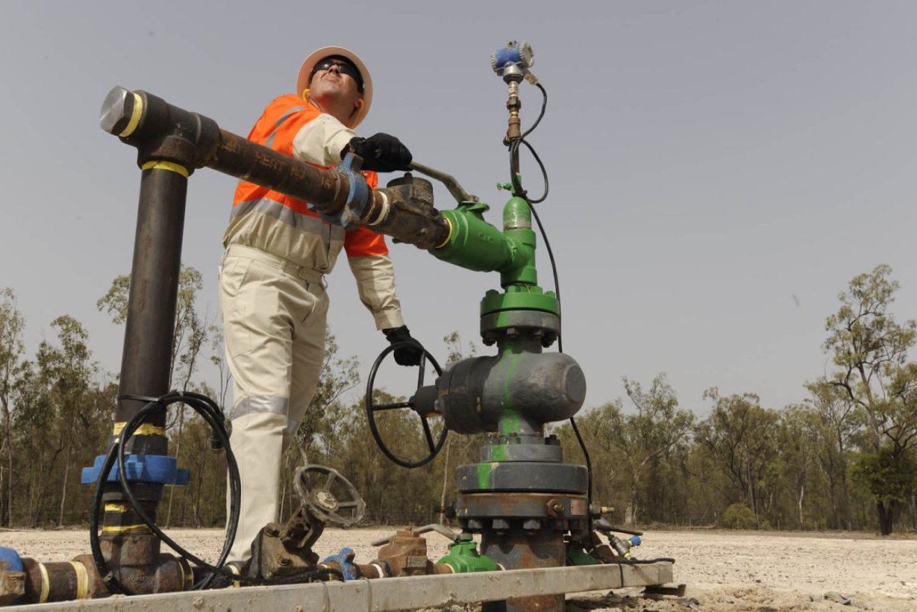 A QGC coal seam gas well head near Chinchilla, central Queensland.