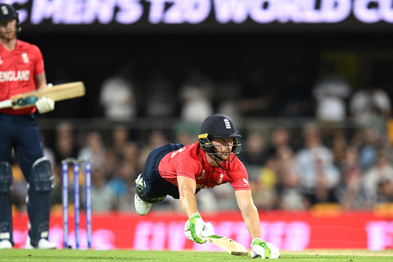 Jos Buttler was run out but not before cracking a match-winning 73 off 47 balls against New Zealand. 