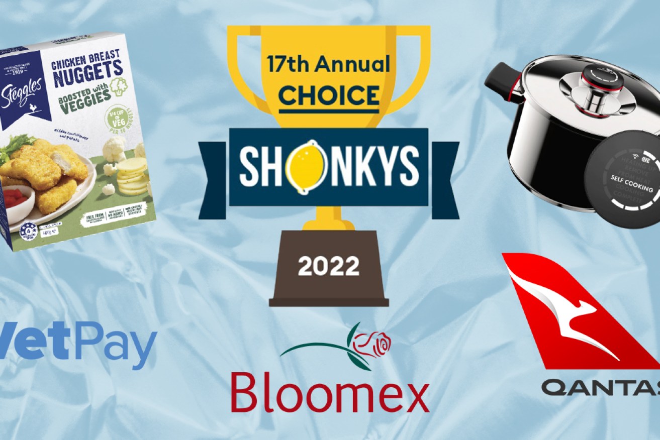Qantas tops this year's list of worst products and services in the annual Choice Shonky Awards.